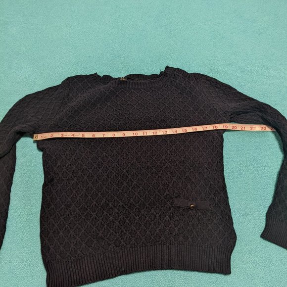❤️ Forever 21 F21 Navy Textured Knit Sweater M Medium - Picture 4 of 6